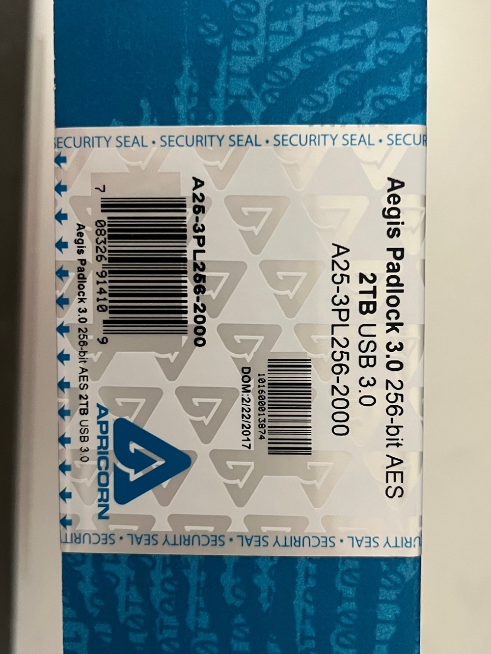Apricorn Aegis Padlock 3.0 Encrypted External Drive